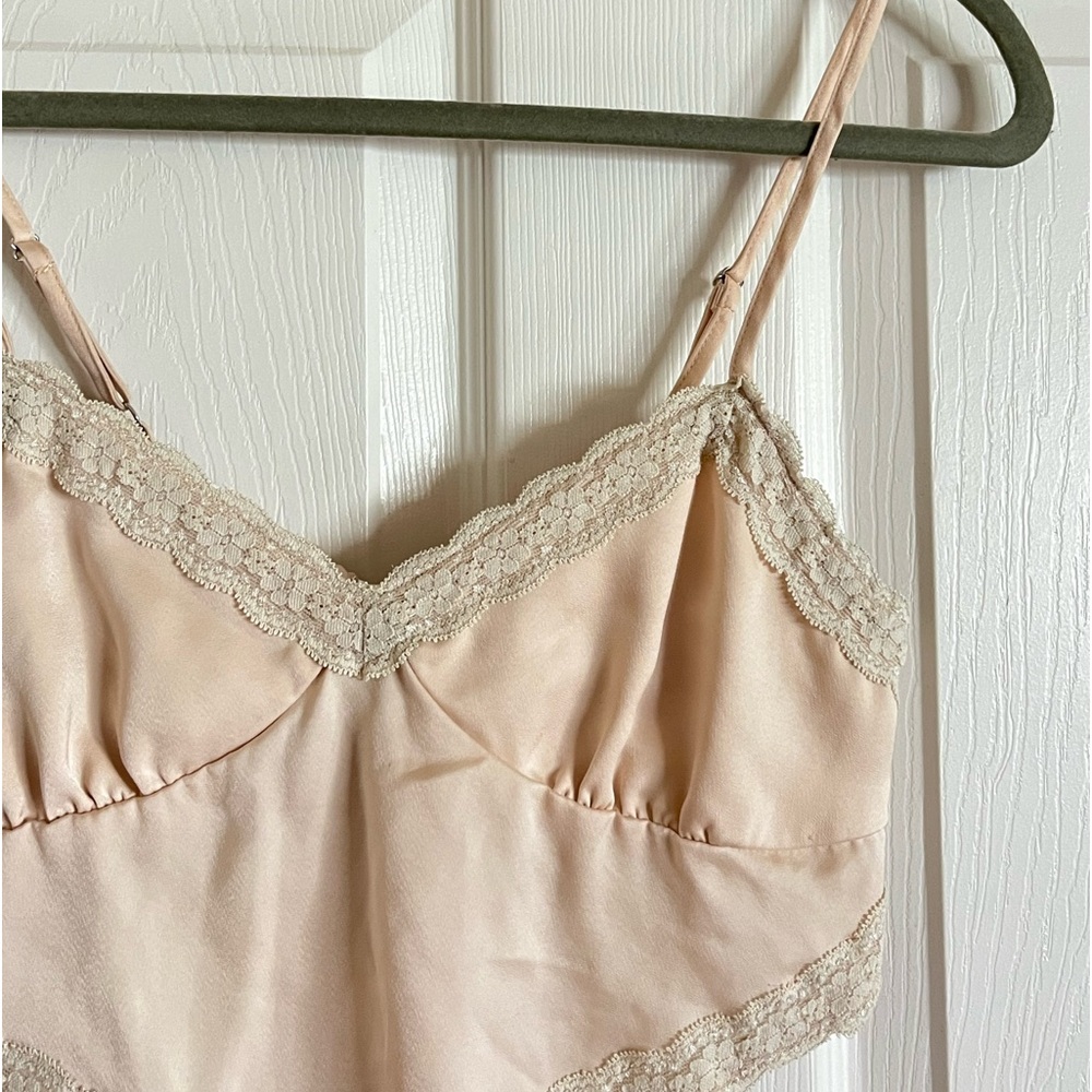 cream satin lace tank top!